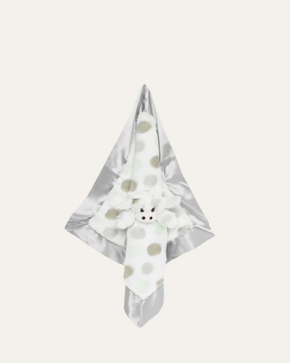 Little Giraffe Dotted Plush Baby Blanky, Silver